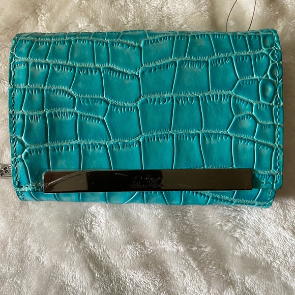 PATRICIA NASH  Cametti Croco Embossed Aqua Wallet - Picture 3 of 13